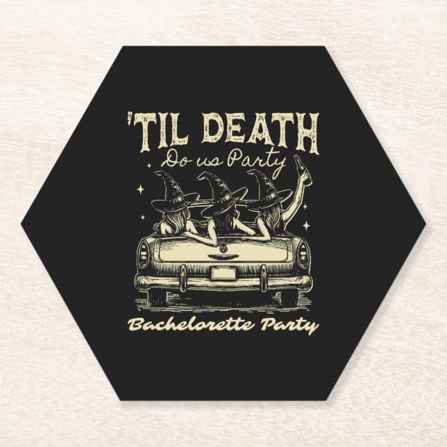 Til Death Do us Party Halloween D Yellow Untersetzer (Vorderseite)