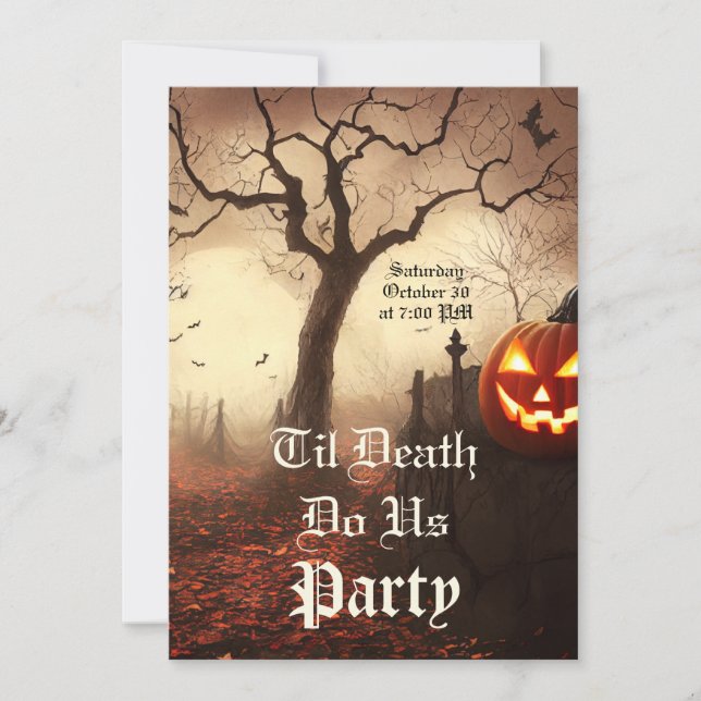 Til Death Do us Party Halloween Einladung (Vorderseite)
