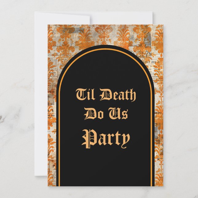 Til Death Do us Party Halloween Einladung (Vorderseite)