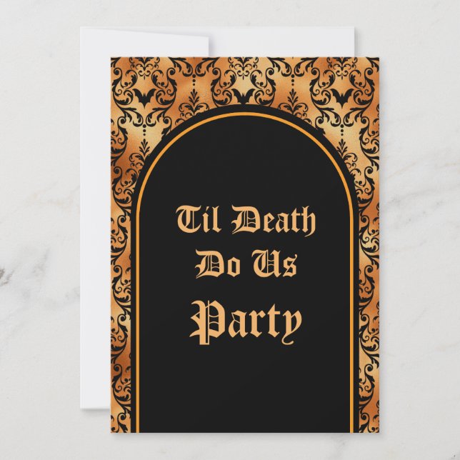 Til Death Do us Party Halloween Einladung (Vorderseite)