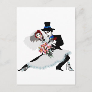 'Til Death Do us us Part - Day of the Dead wedding Postkarte