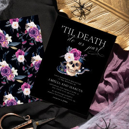 "Til Death Do us us Part Lila & Black Wedding Invi Einladung