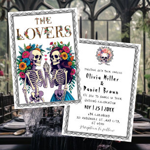 Til Death Gothic Floral halloween Skeleton Wedding Einladung