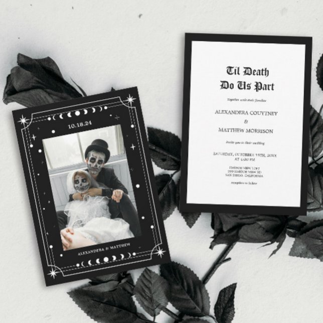 Til Death Gothic Foto Halloween Hochzeit Einladung (Von Creator hochgeladen)