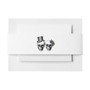 Til Death Gothic Heart Floral Skulls Wedding Einladungsbanderole