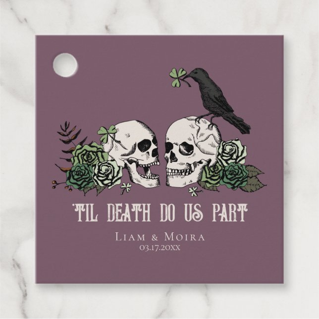 Til Death Gothic St Patricks Day Floral Skull Geschenkanhänger (Vorderseite)