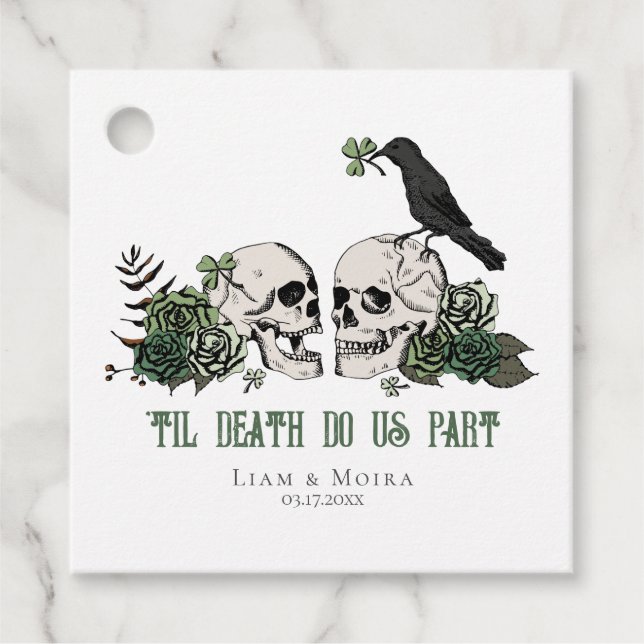 Til Death Gothic St Patricks Day Floral Skull Geschenkanhänger (Vorderseite)