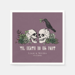 Til Death Gothic St Patricks Day Floral Skull Serviette