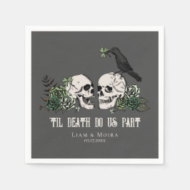 Til Death Gothic St Patricks Day Floral Skull Serviette