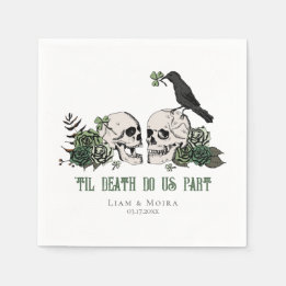 Til Death Gothic St Patricks Day Floral Skull Serviette