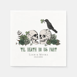 Til Death Gothic St Patricks Day Floral Skull Serviette