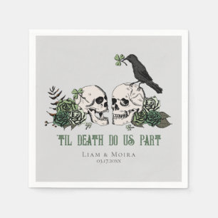 Til Death Gothic St Patricks Day Floral Skull Serviette
