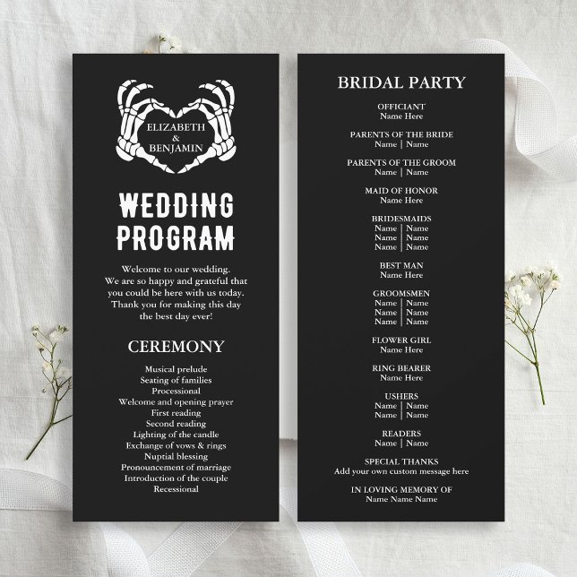 Til Death Skeleton Black Long Wedding Program (Til Death Skeleton Black Long Wedding Program
)