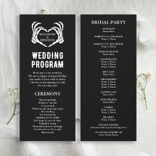 Til Death Skeleton Black Long Wedding Programme
