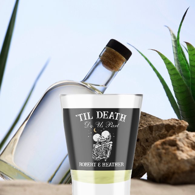 Til Death Skeleton Lovers Tarot Card Goth Wedding Schnapsglas (Von Creator hochgeladen)
