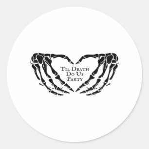 Til Death - Skeletton Herz Hände Runder Aufkleber