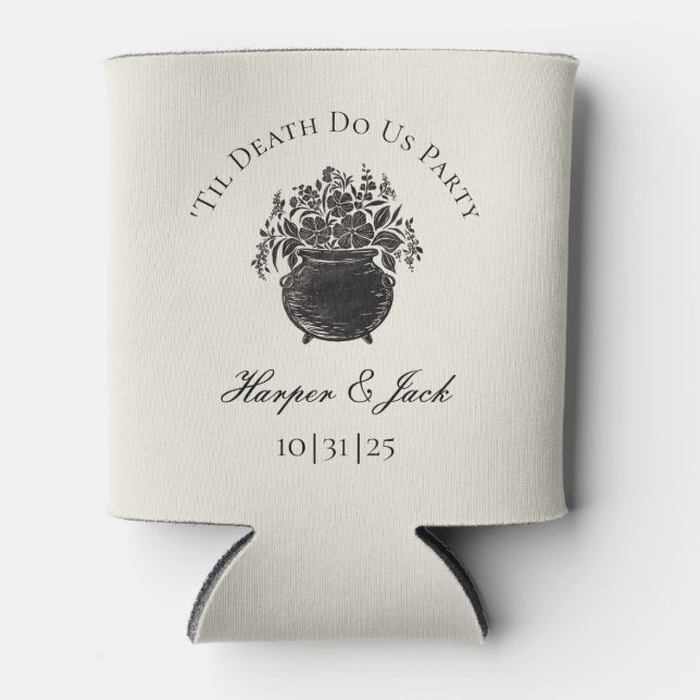 'Til Death Spooky Halloween Wedding Can Cooler Dosenkühler (Vorderseite)