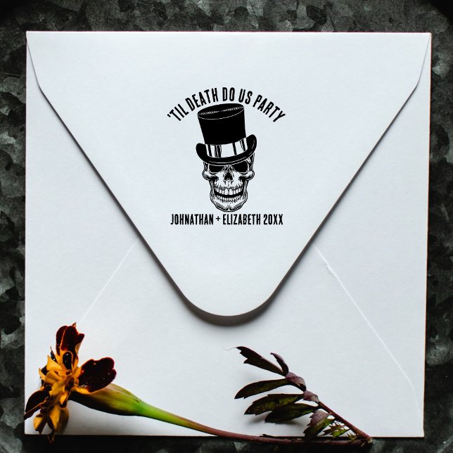 Til Death tu uns Party Custom Groom Goth Skull Permastempel (Von Creator hochgeladen)