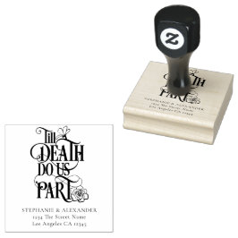Til Death us Do Part Return Name Address Wedding Gummistempel
