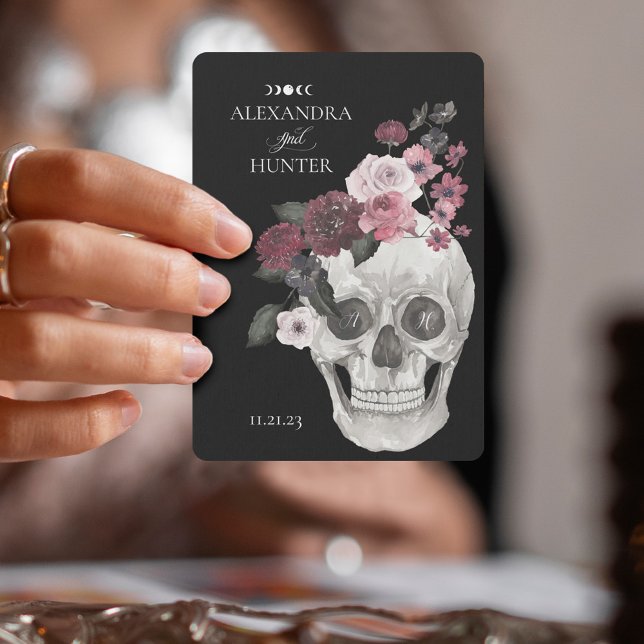 Til Death Watercolor Skeleton Rose Gothic Wedding  Spielkarten (Til Death Watercolor Skeleton Rose Gothic Wedding Playing Cards)