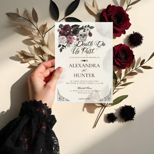Til Death Watercolor Skull Rose Gothic Wedding
