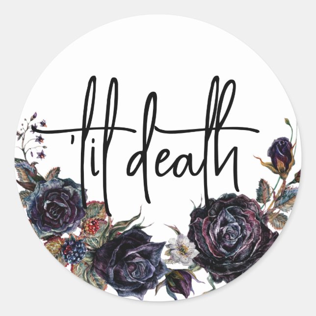 Til Death Wedding Umschlag Aufklebers Runder Aufkleber (Vorderseite)