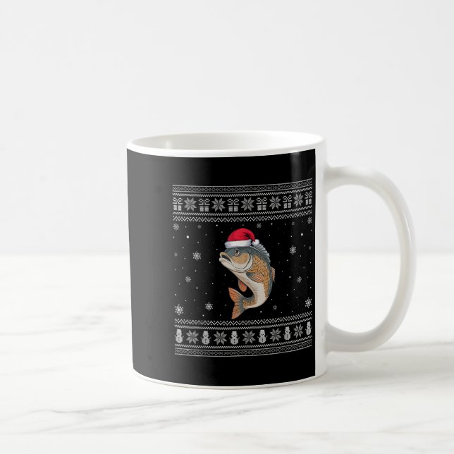 Tilaa Fish Lovers Men Women Santa Ugly Xmas Sweate Kaffeetasse (Rechts)