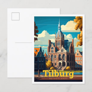 Tilburg Niederlande Reise Vintage-Illustration Postkarte