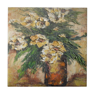 Tile Ann Hayes Malen gelber Blumen gemischt Fliese