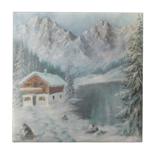 Tile Ann Hayes Painting Bavarian Snow Dream Fliese