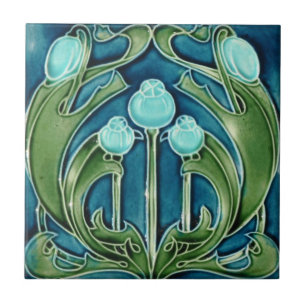 Tile - Art Nouveau Blueberries Fliese