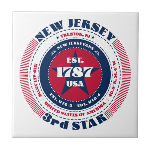 Tile der Keramik Red, White and Blue New Jersey Fliese