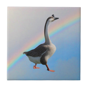 Tile - Gänse und Regenbogen Fliese
