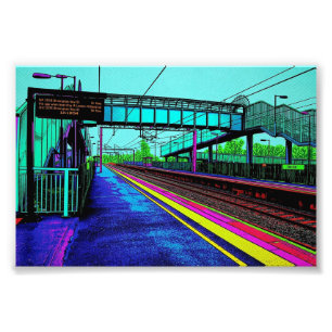 Tile Hill Bahnhof im Pop-Art-Stil Fotodruck