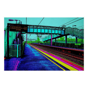 Tile Hill Bahnhof im Pop-Art-Stil Poster
