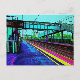 Tile Hill Bahnhof im Pop-Art-Stil Postkarte