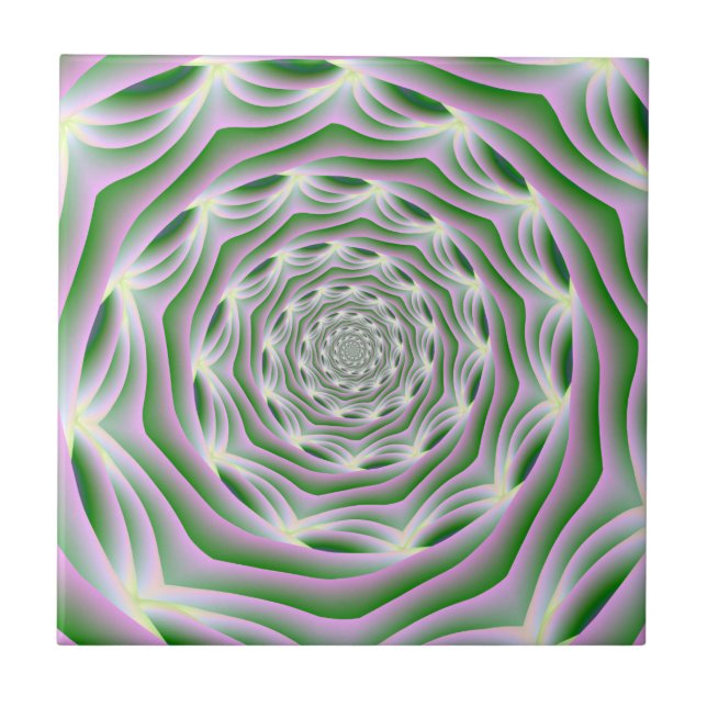 Tile Pink und Green Vortex Fliese (Vorderseite)