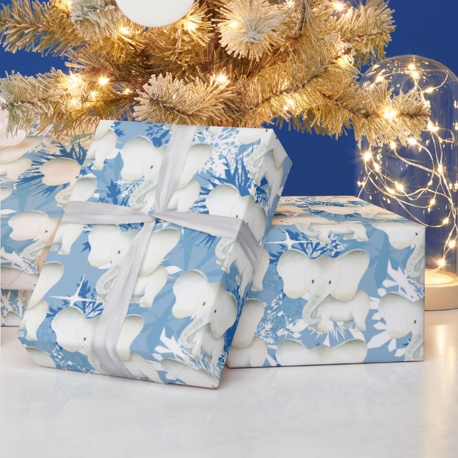 Tile weiße Elefanten Weihnachtsverpackung Party Geschenkpapier (Feiertage)