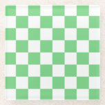 Tile Y2K für die Retro-Karton-Karton Glasuntersetzer<br><div class="desc">Retro Green Chessboard Karton Tile Y2K Ästhetisches Muster</div>