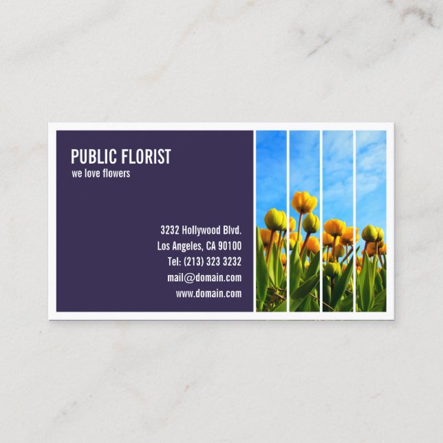 Tiled Fotografie Florist Blume Shop Visitenkarte (Vorderseite)