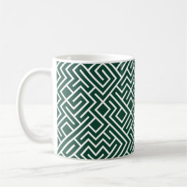 Tiled Lines Generative (Dark Green Fill) Unique Kaffeetasse