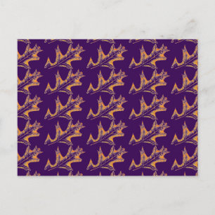 "Tiled Oak Yellow Lila" Landstrassen Postkarte