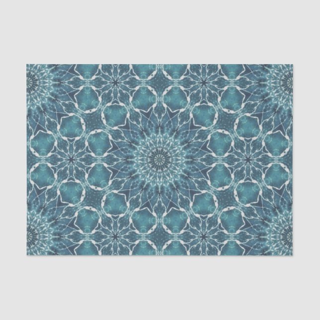 Tiled Ocean Blue Jeden Anlaß Tissue Paper Seidenpapier (Vorderseite)