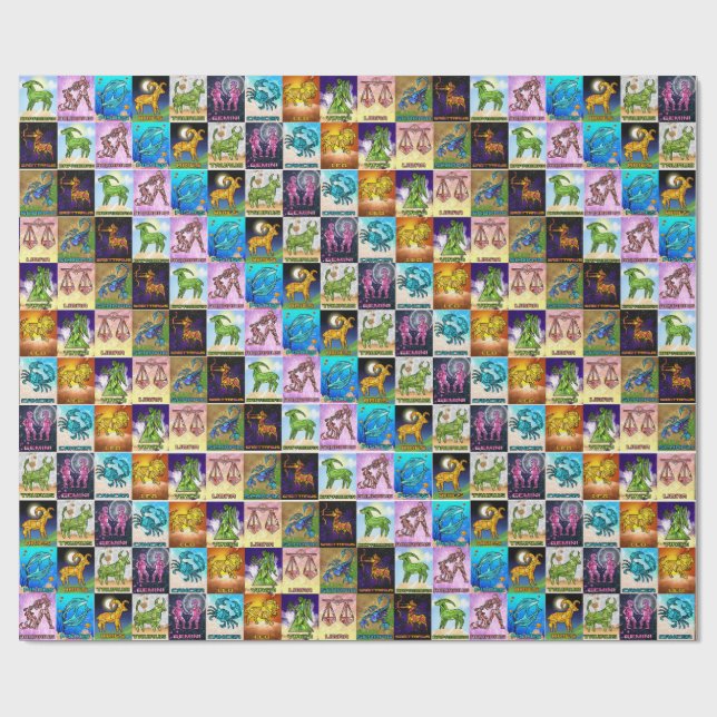 Tiled Zodiac Geschenkpapier (Flach)