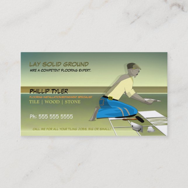 Tiler/Flooring Specialist/Company Business Card Visitenkarte (Vorderseite)
