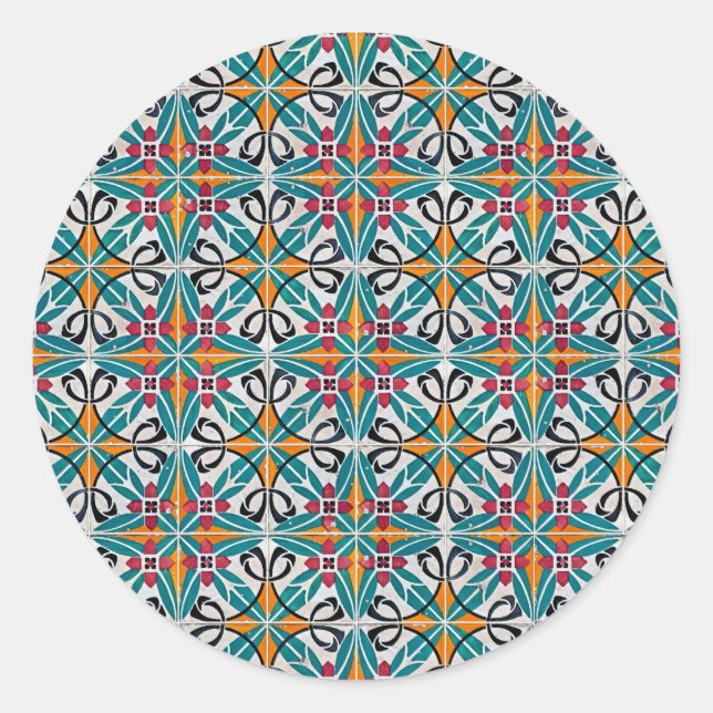 Tiles-Ceramic Runder Aufkleber (Vorderseite)