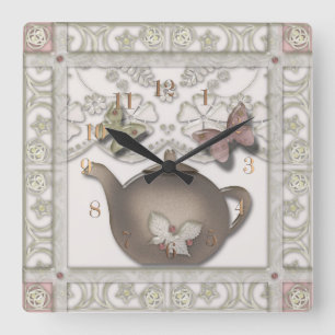 Tiles for the kitchen quadratische wanduhr