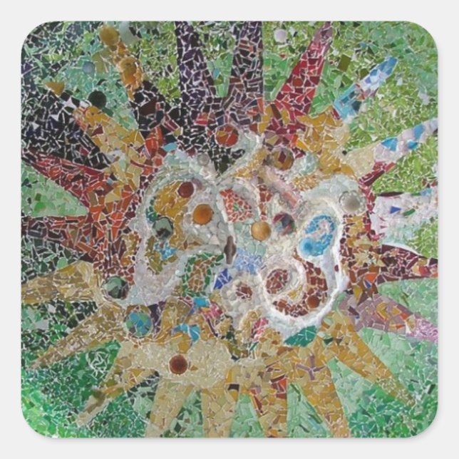 Tiles Quadratischer Aufkleber (Vorderseite)