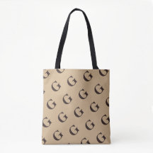 Tilgte Monogramm Muster Tan und Dunkelbraun