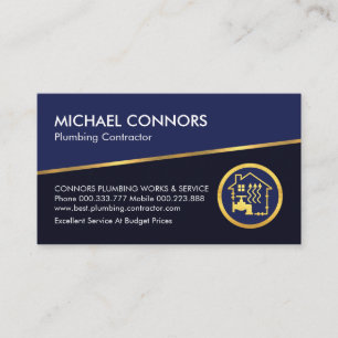 Tiling Gold Line Blue Shades Plumbing Visitenkarte